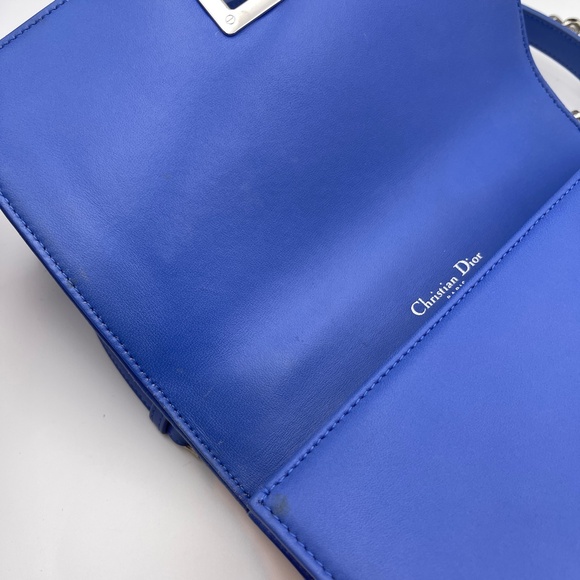 Christian Dior small Diorama flap bag in blue silver leather shoulder bag - Picture 4 of 16